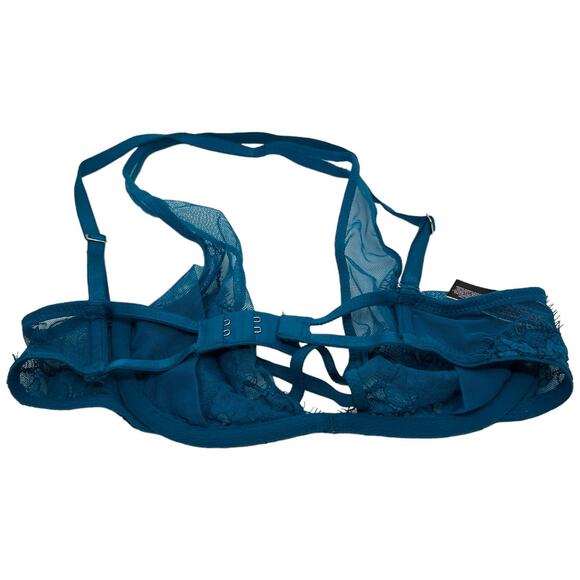 Victoria's Secret Blue Lace Strappy cross back Bra 32B - Picture 8 of 10